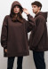 Grey melange color mega oversize unisex three-thread insulated hoodie 